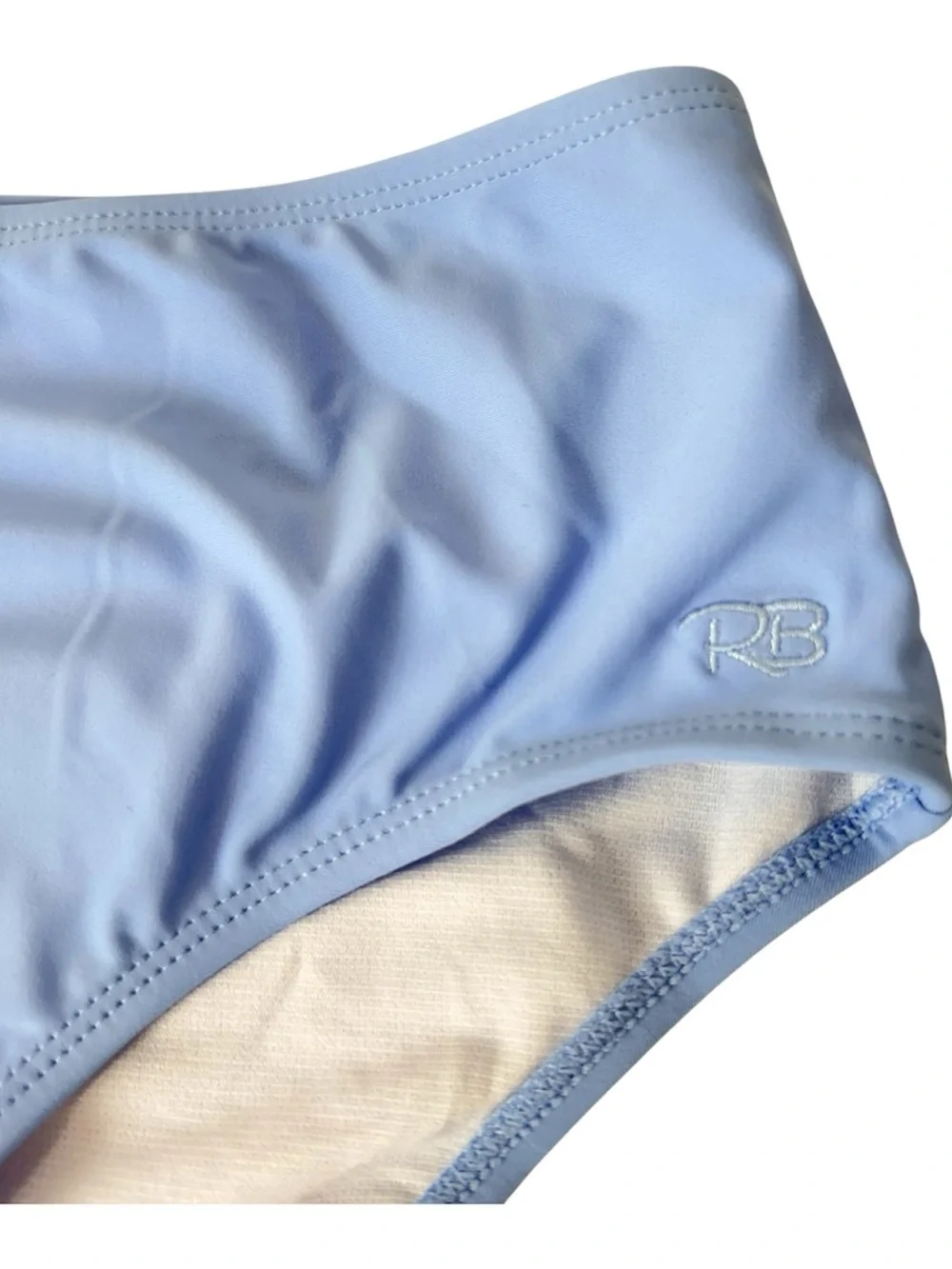 Ruffle Butts girls Light Blue Ruffle-Strap Two-Piece Swim Set size 16